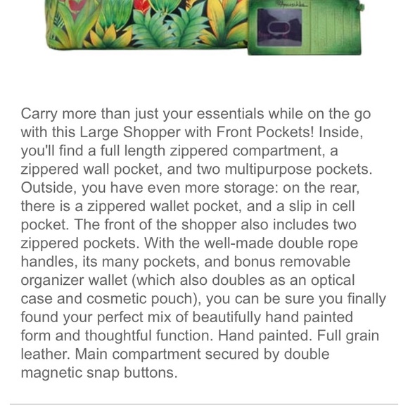 Anuschka Hobo Bag”Passionate Peacocks” - Picture 6 of 8